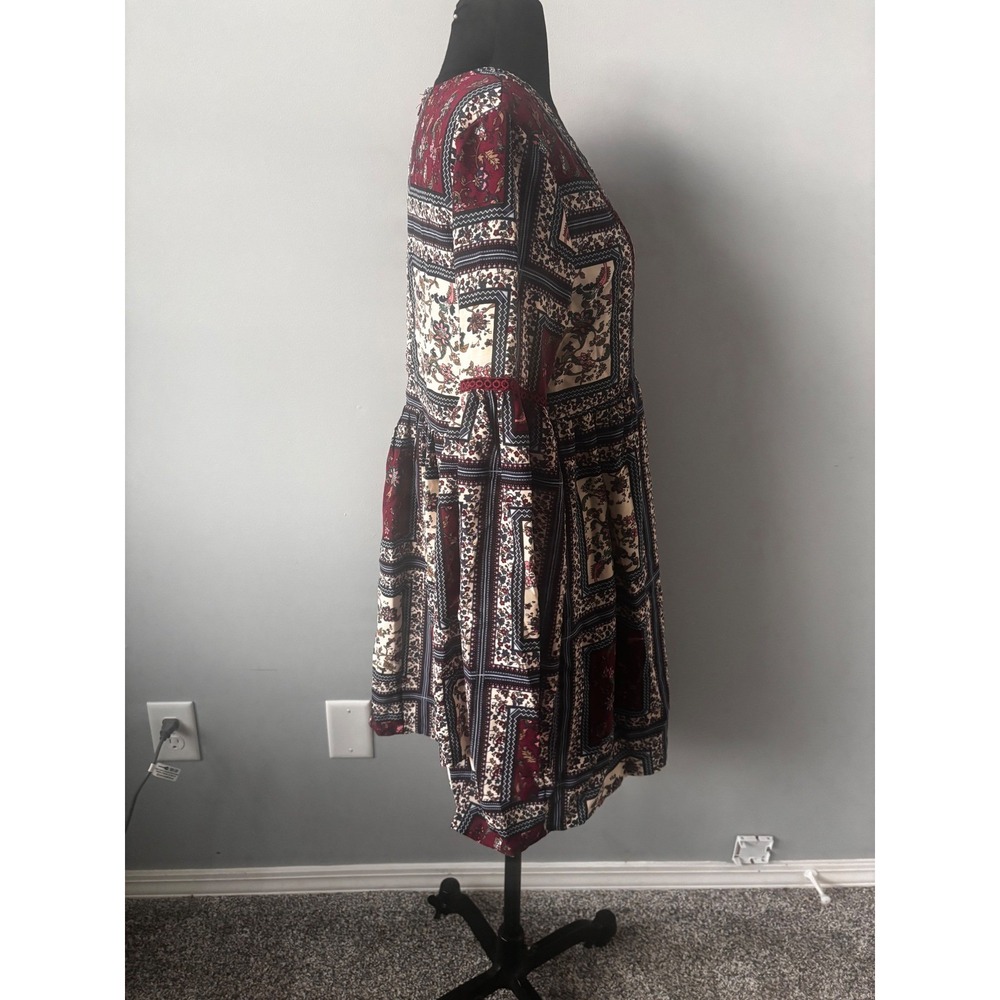 Altar'd State Floral Print Mini Dress‎ Long Bell Sleeve Bohemian Boho Small - Picture 3 of 11